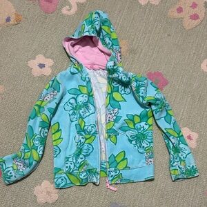 Lilly Pulitzer Kids Floral Hoodie - Blue and Green